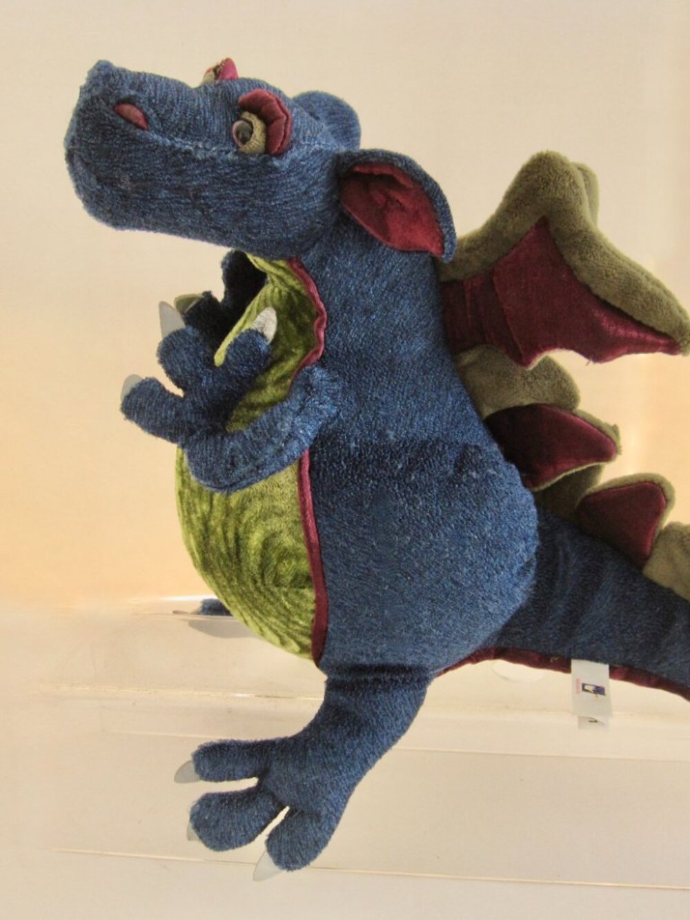 Vintage Y2K Manhattan Toy Renaissance Dragon Plush Blue Green w Wings 11 in Size